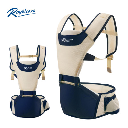 Địu ngồi trẻ em có Hipseat siêu thoáng khí Comfybaby YD-906 màu xanh navy ( có nệm )