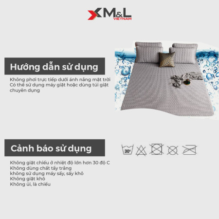 Chiếu điều hòa cao su non, vải lụa Nano - Tencel Latex M&L CM1 0322-ML-CM1-B