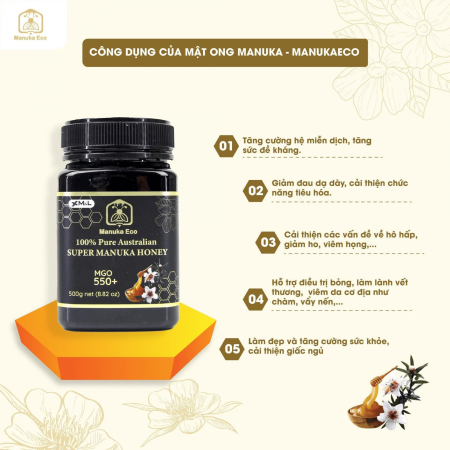 Mật Ong Manuka Eco MGO 550+ Chính Hãng Từ Australia - 500g