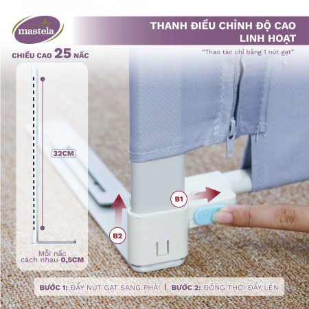 Thanh chắn giường điều chỉnh độ cao 4Babies 015 Hello Baby 1.8M