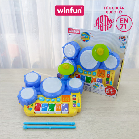 Bộ đồ chơi trống đàn kết hợp có đèn nhạc 2034 hiệu Winfun 