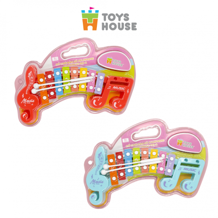 Đồ chơi đàn gõ Xylophone cho bé 8 phím hình nốt nhạc Toyshouse 683-2 màu đỏ