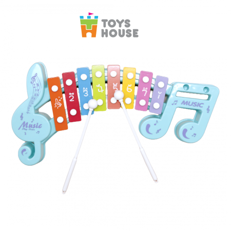Đồ chơi đàn gõ Xylophone cho bé 8 phím hình nốt nhạc Toyshouse 683-2 màu đỏ