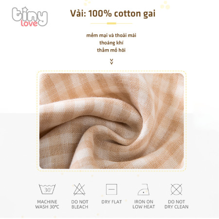 Yếm chữ U giữ ấm cổ 100% ORGANIC cotton Tinylove, màu be