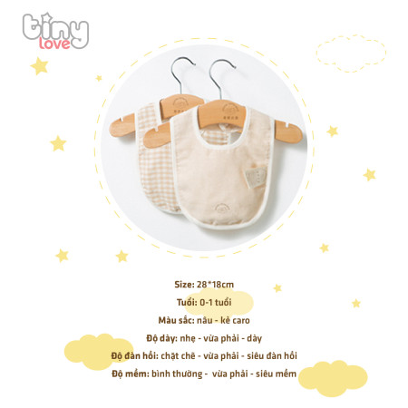 Yếm chữ U giữ ấm cổ 100% ORGANIC cotton Tinylove, màu be