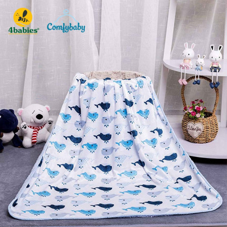 Chăn lông tuyết mịn 2 lớp 4Babies - Comfybaby 0821-4BB-CHAN01 Size 76*102cm