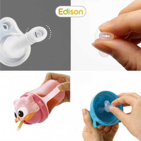 Bình tập uống nước, bình tập hút nước cho bé có ống hút chống sặc Edison nhập khẩu chính hãng Hàn Quốc 3314 - 3322