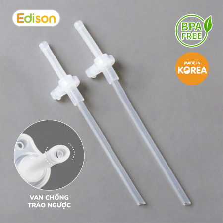 Ống hút sữa silicon đa năng Edison chính hãng Hàn Quốc cho bé tập hút 3024