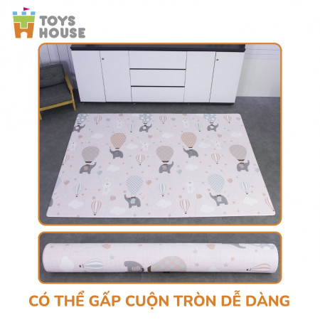 Thảm trải sàn Silicon 2 mặt chống trơn trượt cho bé Toys House 140*200*1cm NACH-2807 (Hình đường phố và chữ cái)