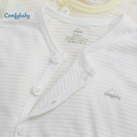 BỘ QUẦN ÁO CỘC CÀI CHÉO 100% COTTON LỤA COMFYBABY MÀU VÀNG QACF22042021