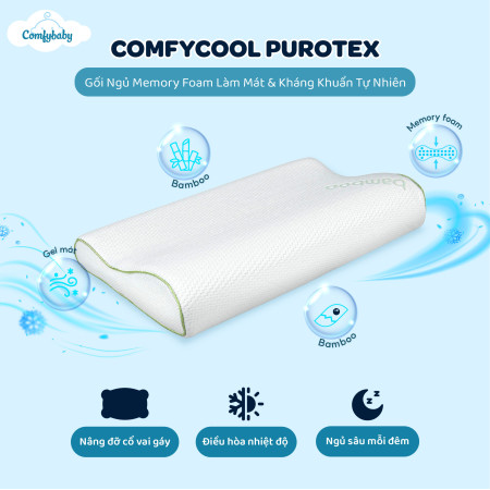 Gối Ngủ Công Nghệ Làm Mát & Kháng Khuẩn Comfy Cool Purotex – Tư Thế Chuẩn, Giấc Ngủ Sâu
