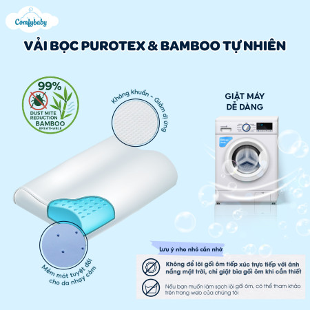 Gối Ngủ Công Nghệ Làm Mát & Kháng Khuẩn Comfy Cool Purotex – Tư Thế Chuẩn, Giấc Ngủ Sâu