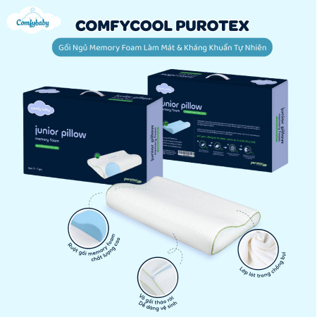 Gối Ngủ Công Nghệ Làm Mát & Kháng Khuẩn Comfy Cool Purotex – Tư Thế Chuẩn, Giấc Ngủ Sâu