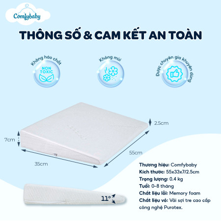 Gối Chống Trào Ngược Cho Bé ComfyBaby – Công nghệ làm mát & kháng khuẩn vượt trội