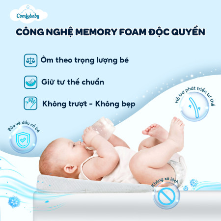 Gối Chống Trào Ngược Cho Bé ComfyBaby – Công nghệ làm mát & kháng khuẩn vượt trội