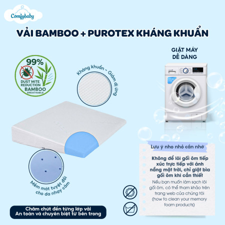 Gối Chống Trào Ngược Cho Bé ComfyBaby – Công nghệ làm mát & kháng khuẩn vượt trội