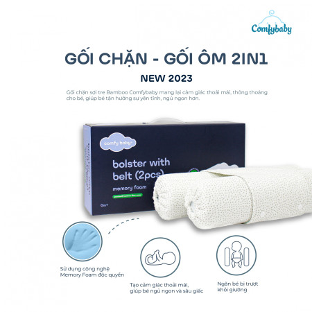 Gối chặn - Gối ôm 2in1 cho bé vỏ sợi tre Bamboo Comfybaby- CF062020-N06