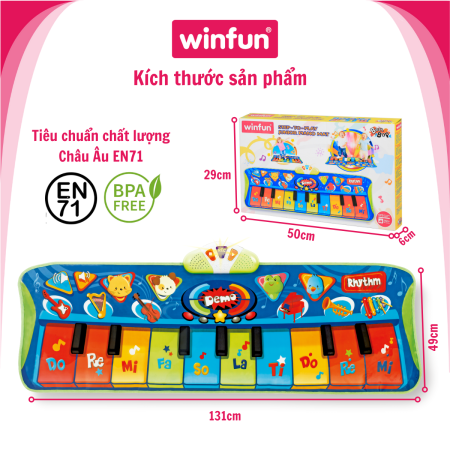 Thảm đàn Size lớn cho bé 130*48cm -nhảy cùng nhịp điệu - Winfun 2507-NL