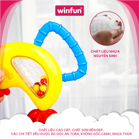 Set 3 đồ chơi xúc xắc cầm tay, gặm nướu chủ đề cầu vồng và mưa - Winfun 3030-NL