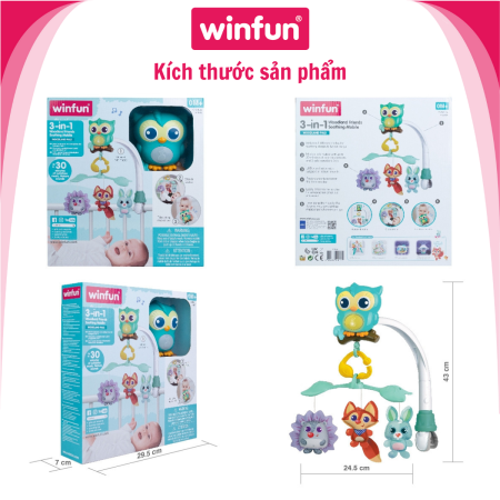 Đồ chơi treo nôi 3 trong 1 hình cú mèo - Winfun 720010-NL