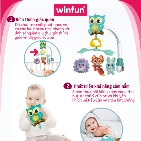 Đồ chơi treo nôi 3 trong 1 hình cú mèo - Winfun 720010-NL