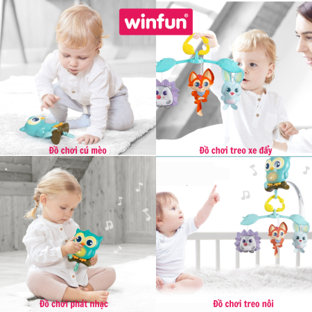 Đồ chơi treo nôi 3 trong 1 hình cú mèo - Winfun 720010-NL